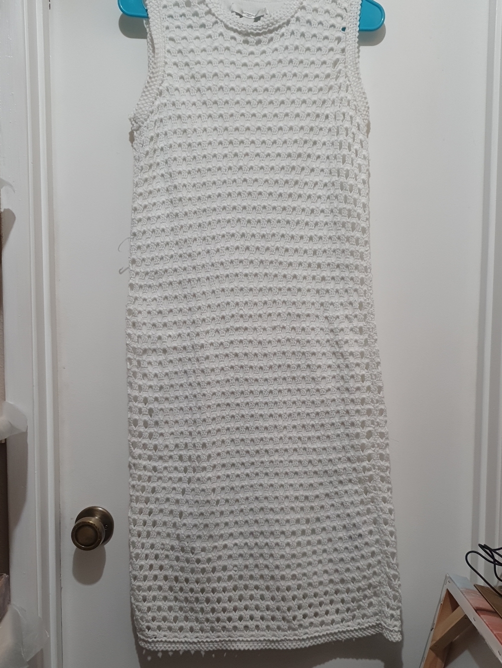 Liz Claiborne White Crochet Sleeveless Shift Dress